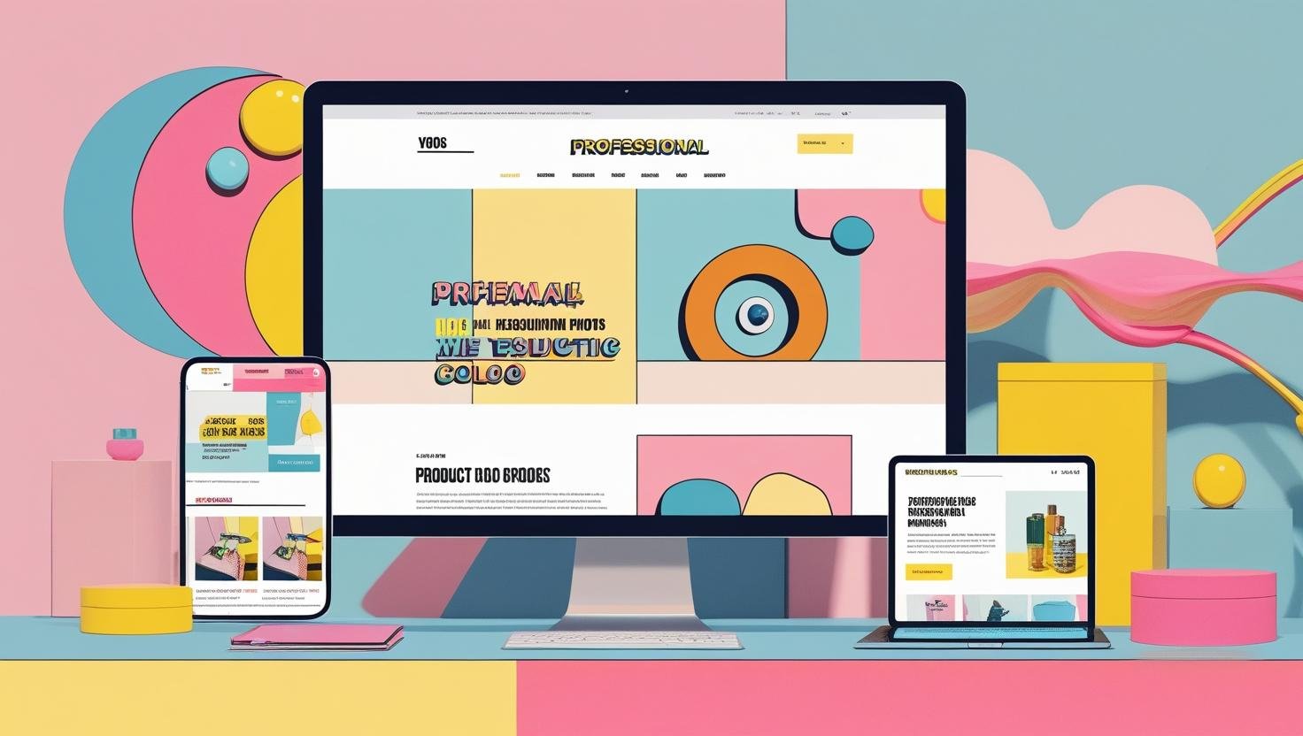 Illustration d'un site web professionnel avec design soigné, couleurs harmonieuses et photos nettes