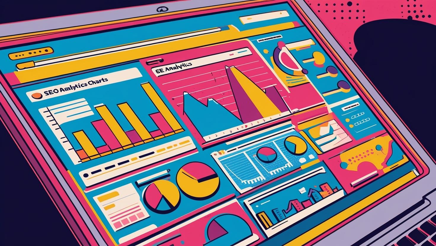 image of a screen showing SEO analytics charts